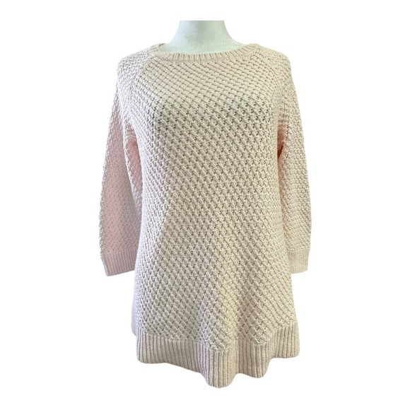 Talbots Sweaters - Active Seller! Pale Pink Talbots Fisherman Sweater size Small 100% Cotton